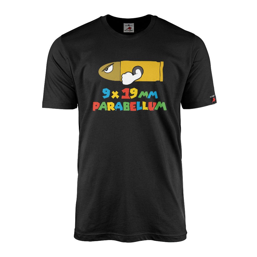9 x19mm Parabellum Comic 9mm Patrone Bundeswehr Sport T-Shirt#37797