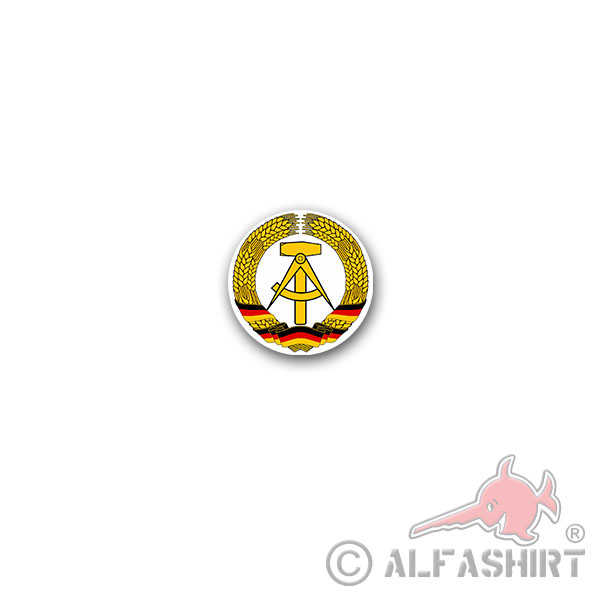 Sticker East Germany DDR East Ossi Ostalgia Coat of Arms 7x7cm A3170