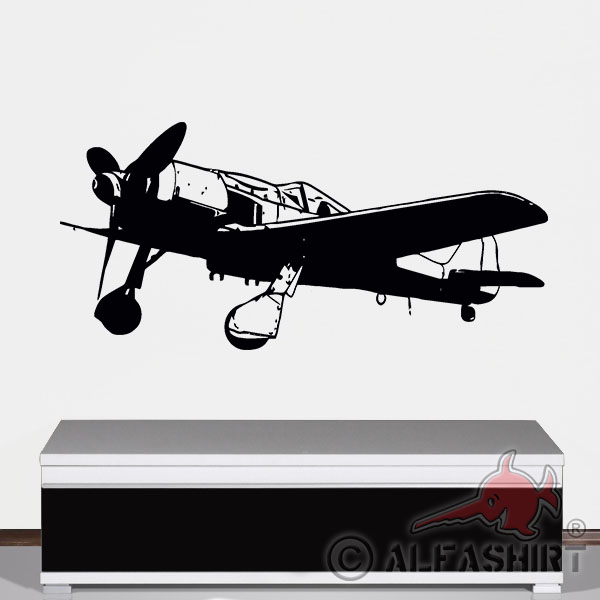 FW 190 Flugzeug Wandtattoo Focke Wulf Luftwaffe Würger 100x45cm #A4829