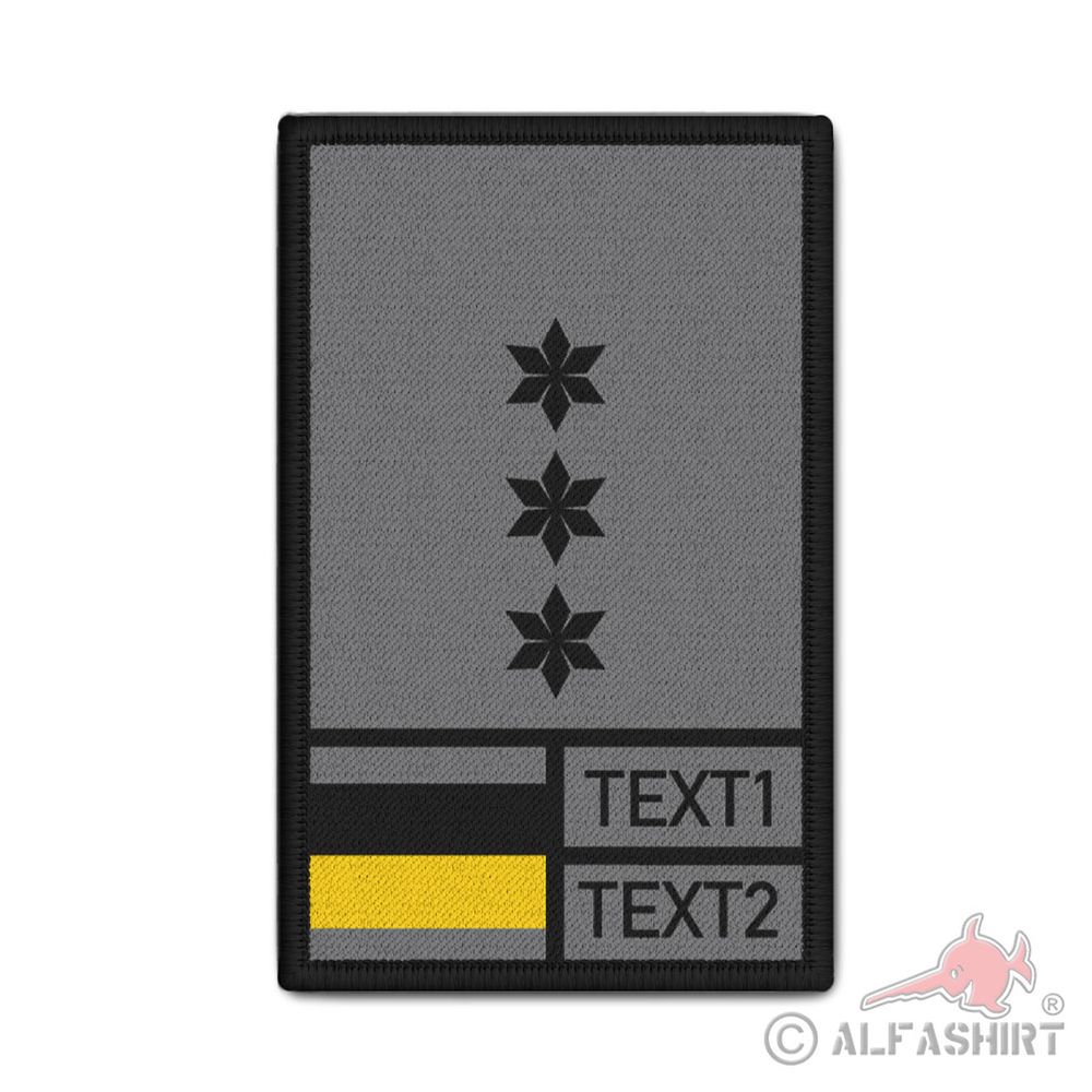 Rank Patch 9,8x6cm personalisiert Polizei Obermeister Grau Schwarz #41720