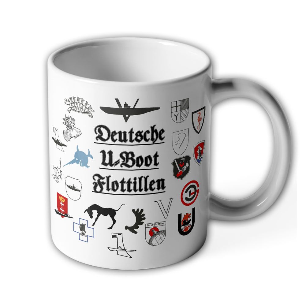Tasse Deutsche U-Boot Flottillen Abzeichen Wappen Emblem Marine Becher#1637