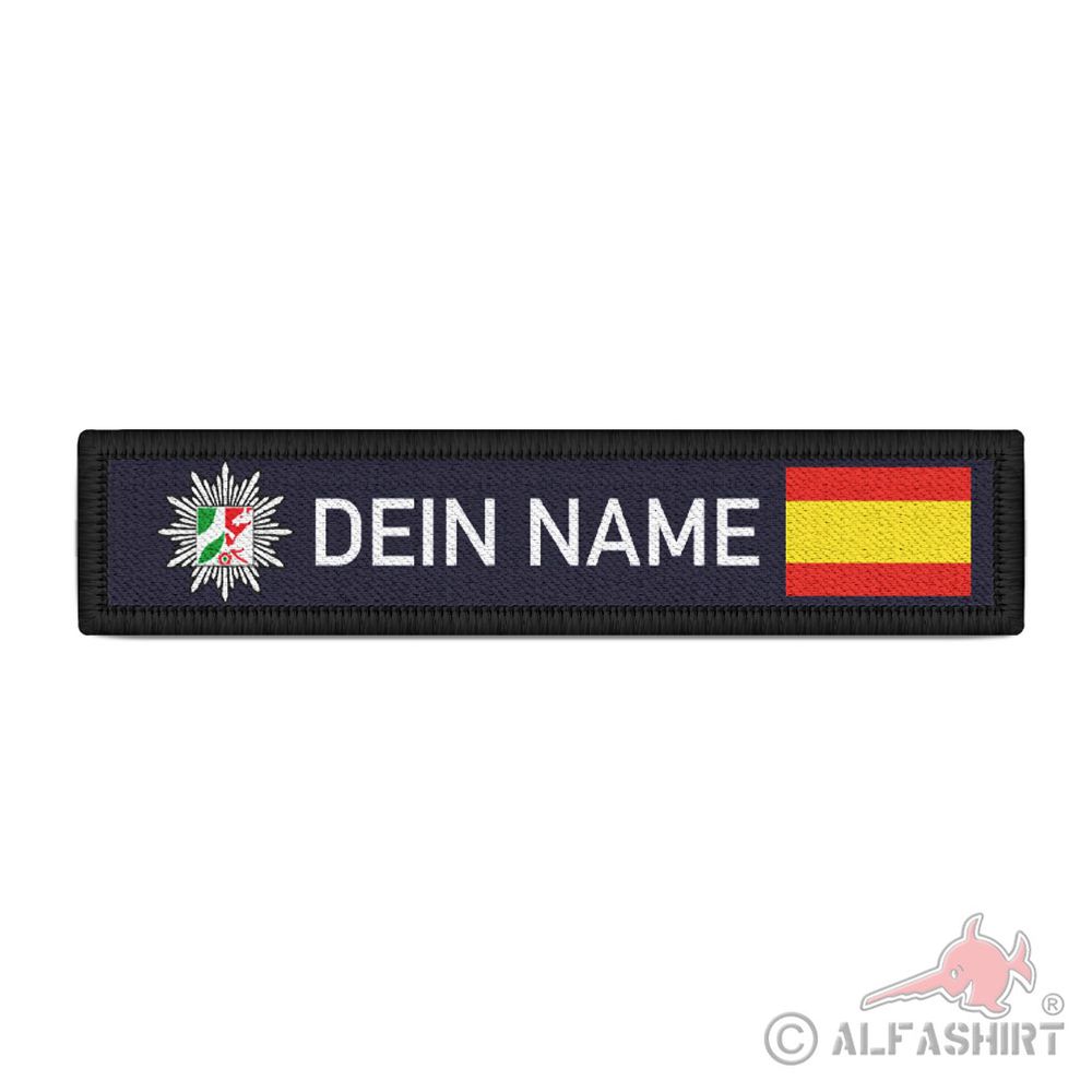 Patch Namensschild Polizei NRW Spanien  Streifen personalisiert #39429