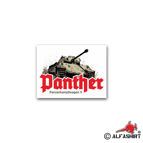 Sticker Panzerkampfwagen V Panther medium main battle tank 9x7cm A2611
