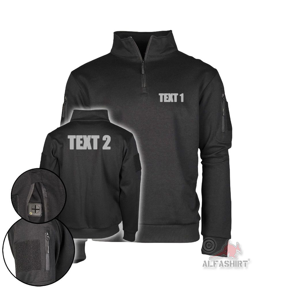 Tactical sweater BW reflective personalized desired text your text #42775