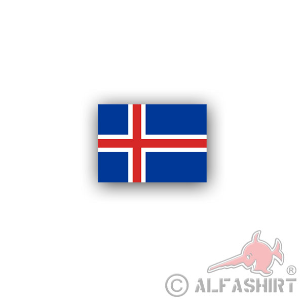 Aufkleber/Sticker Island Flagge Inselstaat Vulkaninsel Reykjavik 10x7cm A2958