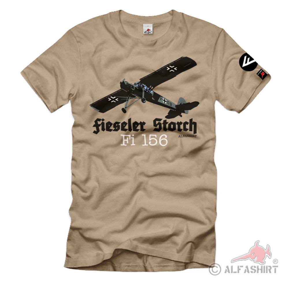 Fieseler Storch Fi 156 Flugzeug Kurzstart Langsamflug Luftwaffe T-Shirt#32299