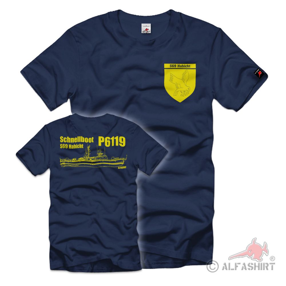 Schnellboot P6119 S69 Habicht Klasse 143A Bundeswehr Bundesmaine T-Shirt#37523