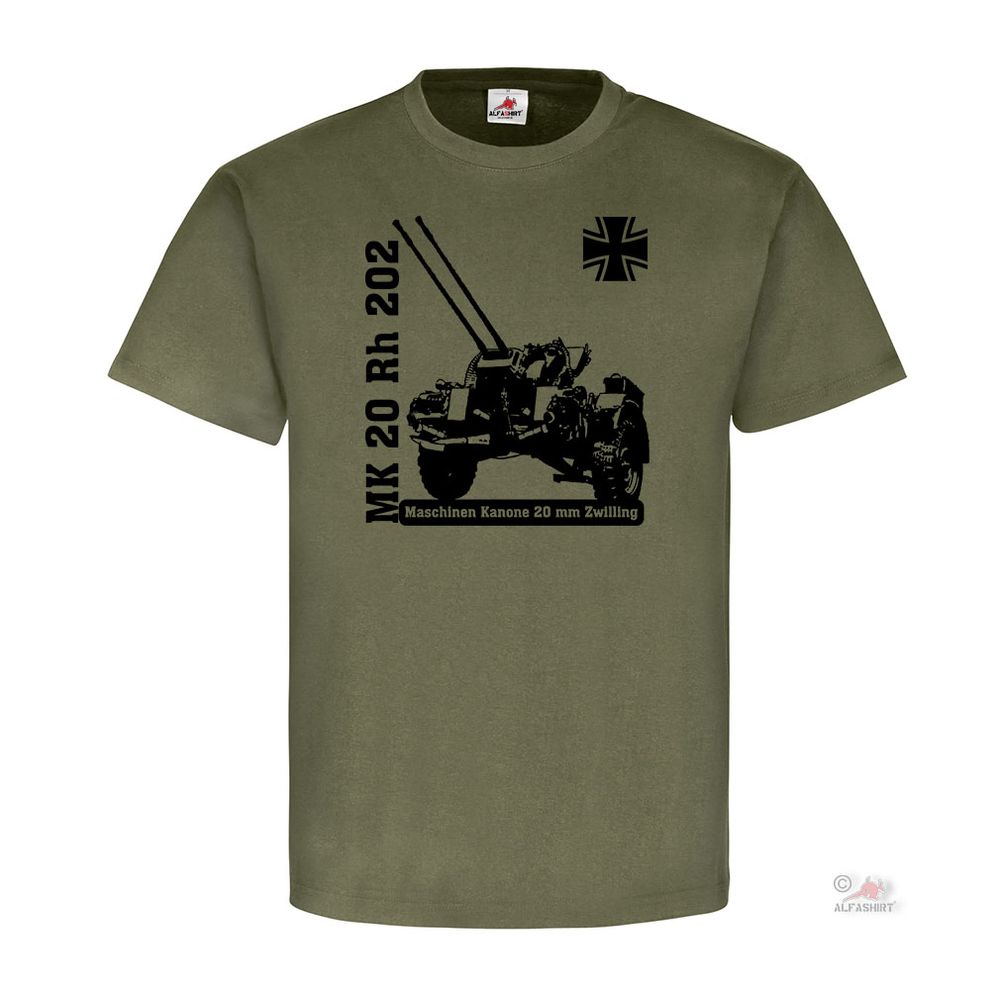 Maschinen Kanone 20mm Zwilling MK20 Rh 202 Flugabwehr Flak 2cm T Shirt #19949