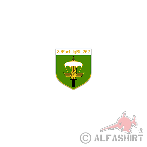 Sticker 3 FschJgBtl 252 Type 2 Paratrooper Battalion FschJg Coat of Arms 6x7cm A3389