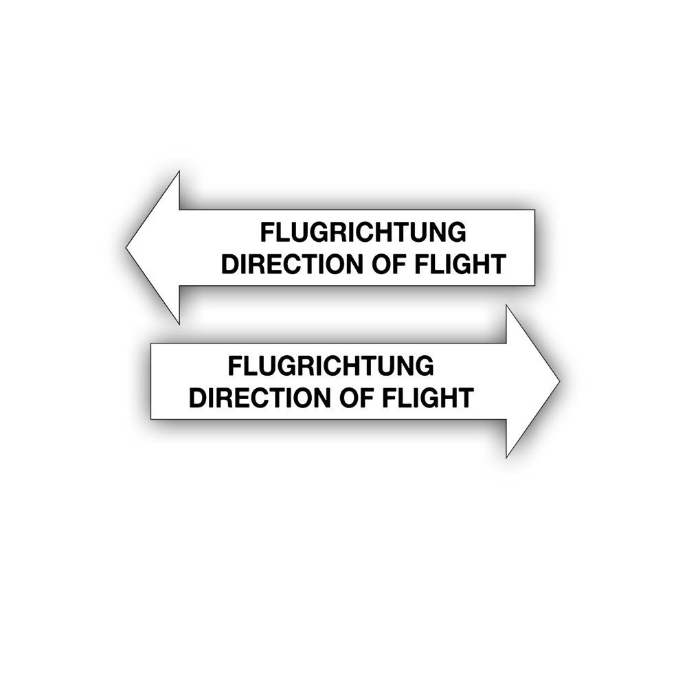 Flugrichtung Pfeile Flugplatz Airport Rollbahn Hobbyflieger 12x4,5cm #A5522