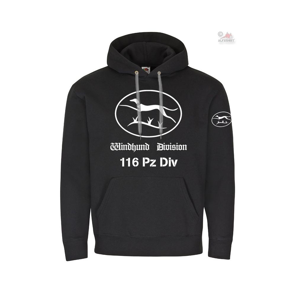 Hoodie 116 PZ DIV Windhund Panzer Divison Abzeichen Aachen Normandie #35738