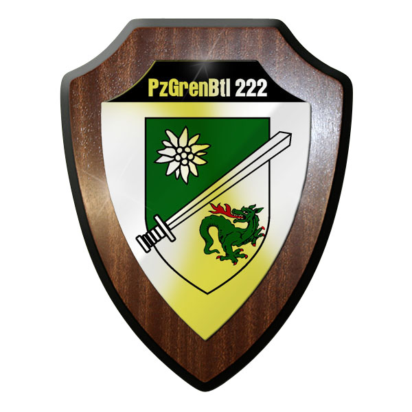 Wappenschild / Wandschild -Panzergrenadier Bataillon 222 BW Andenken#9677
