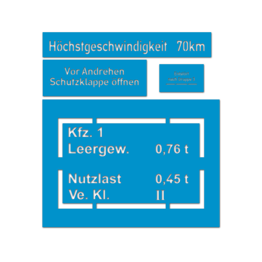 Stencil Set KDF Typ 82 Lackierschablonen Aufkleber für VW Kübelwagen Tür #A5903