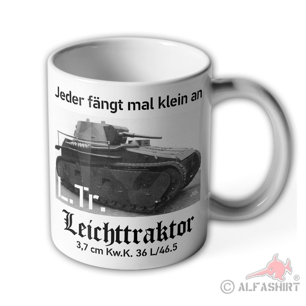 Tasse LTr Leichttraktor Panzer Jeder fängt mal klein an Stufe 1 3,7cm #40548