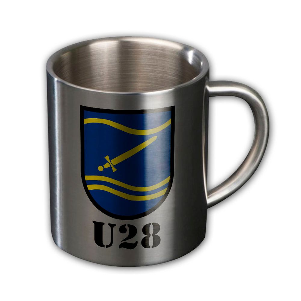 Metall-Becher U28 Marine U-Boot S177 Klasse 206 Bundeswehr Edelstahl  #45977