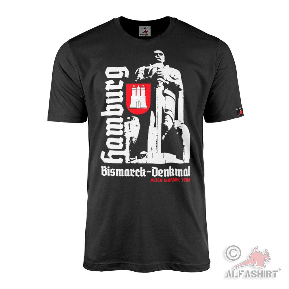 Hamburg Bismarck Monument Old Elbpark Otto Iron Chancellor T-Shirt #45239
