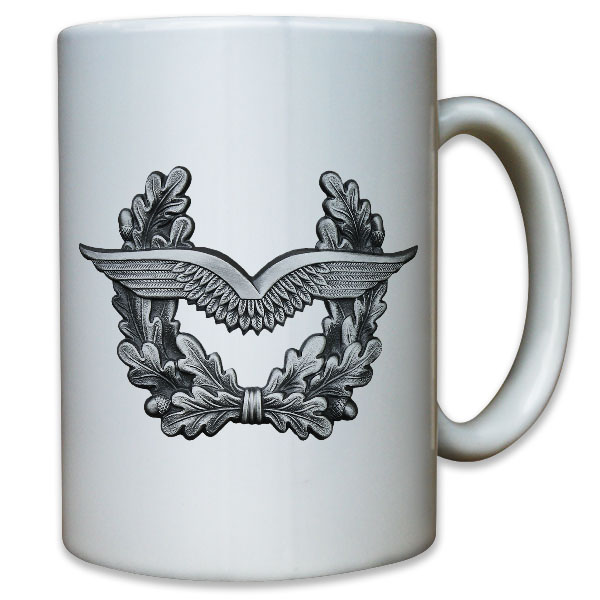 Luftwaffe Pilot Flieger Barettabzeichen Mützenkranz Abzeichen - Tasse #11436
