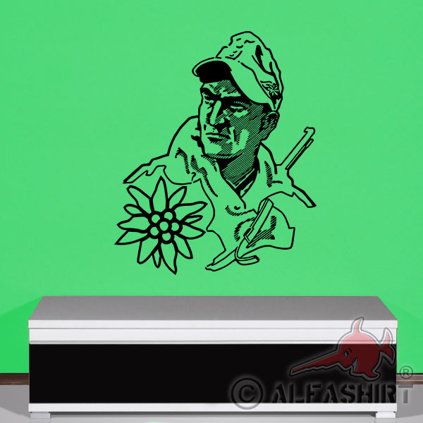 Mountain Hunter with Edelweiss GebJg GebJgBtl Bundeswehr Wall Decal 61x51cm # A4767