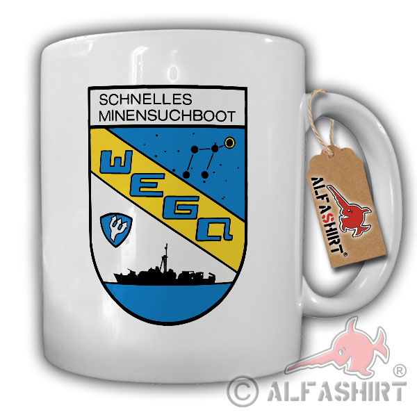 Tasse SM-Boot WEGA schnelles Minensuchboot Abzeichen Bundesmarine #17951