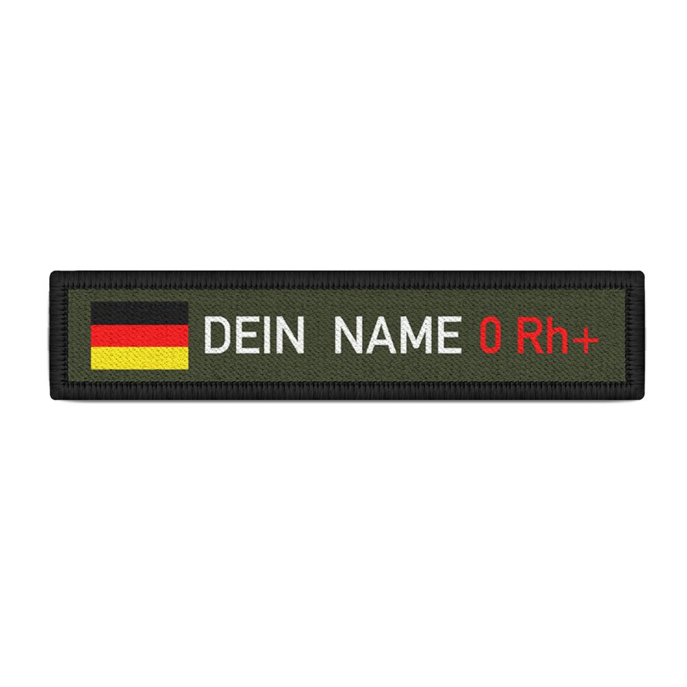 Name tag Germany blood group 0 Rh positive Bundeswehr BW Patch # 32977