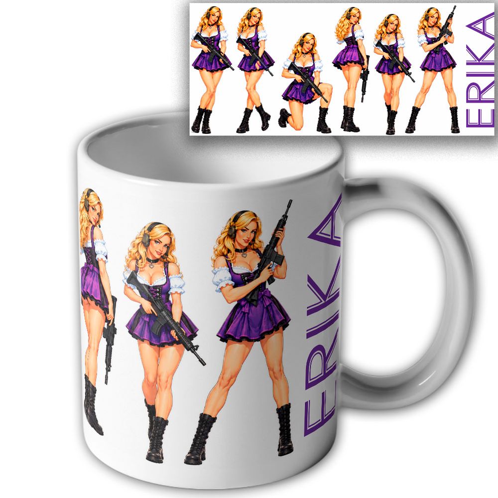Tasse Tactical ERIKA sexy blond Marsch-Lied Girl BW Shooting #48055