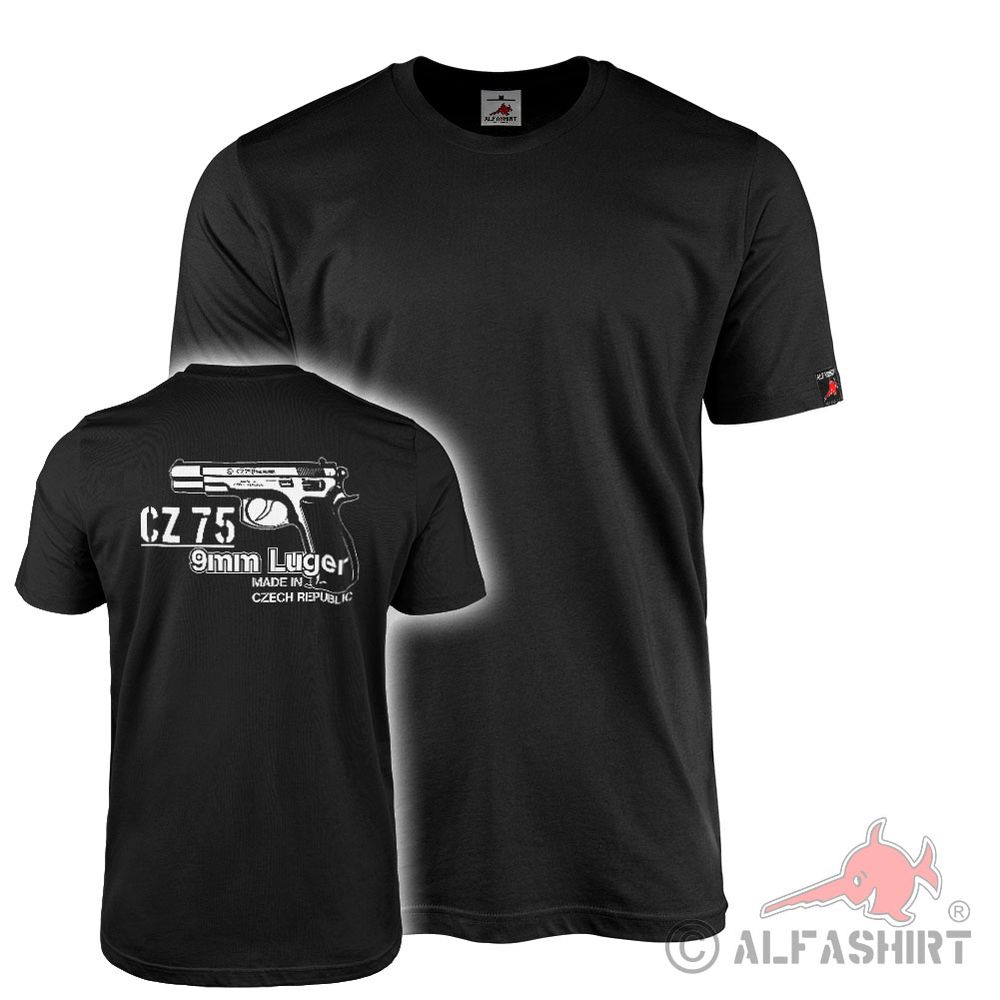 T-shirt 9mm Luger CZ 75 Czech Republic Česko Czech Republic pistol #42519