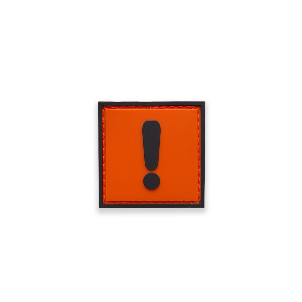 Tactical Warning Exclamation Mark Danger Use 3D Rubber Patch 4x4cm # 16274