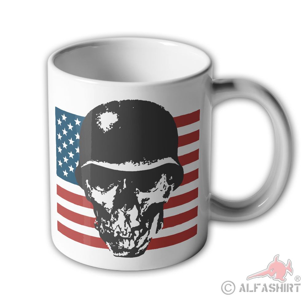 Tasse Skull Vietnam War USA Fahne Helm Totenkopf Soldat#36926