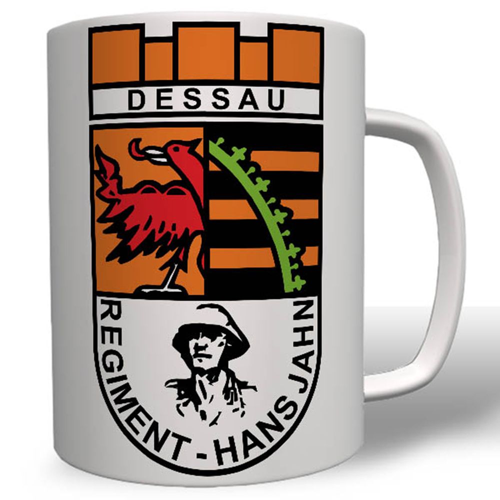 Regiment Hans Jahn Dessau NVA communism unit coat of arms badge cup # 16662