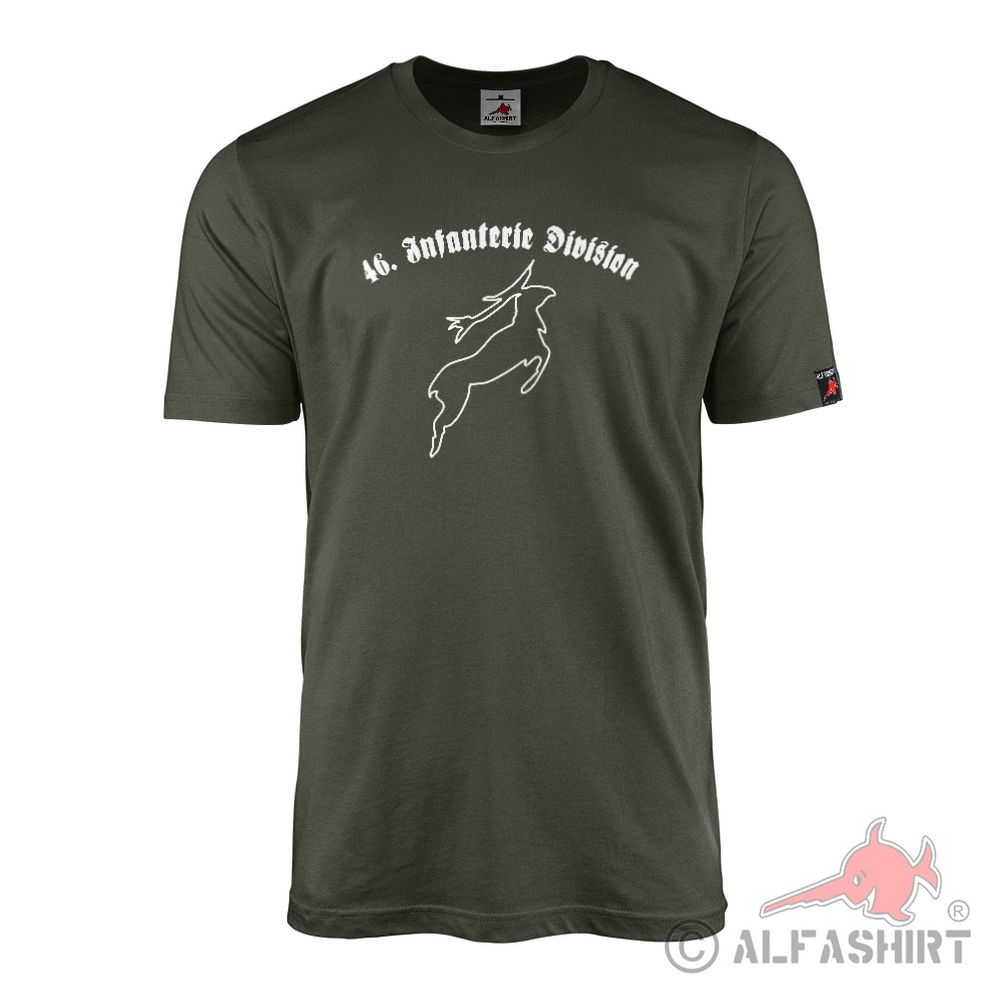 T-Shirt 46. Infanterie-Division ID Großverband Heer Infanterie Hirsch #43177