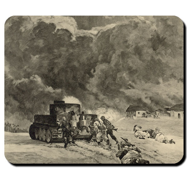 Tiger Panzer Infanterie WK 2 Soldaten Ostfront Winter - Mauspad Laptop #10833