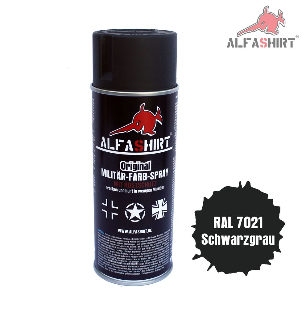 Farbspray Ral 7021 Schwarzgrau Grau Farbe Lack  Militär Fahrzeug KFZ #12847