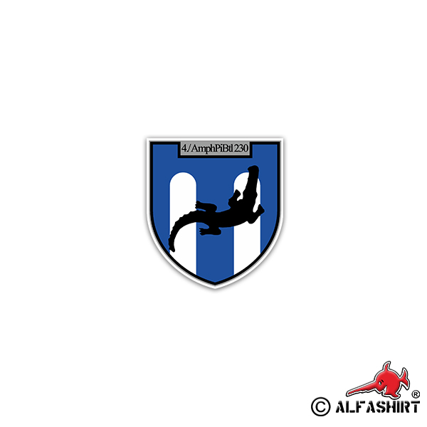 Sticker 4 AmphPiBtl Fourth Company Pioneer Unit Coat of Arms 6x7cm # A2305