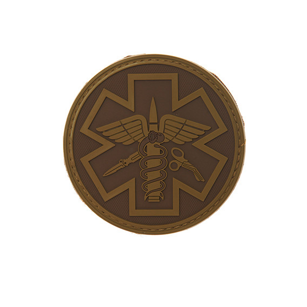 3D Rubber Tactical Para Medical Patch Braun Sanitäter Alfashirt 8  x 8 cm#26920