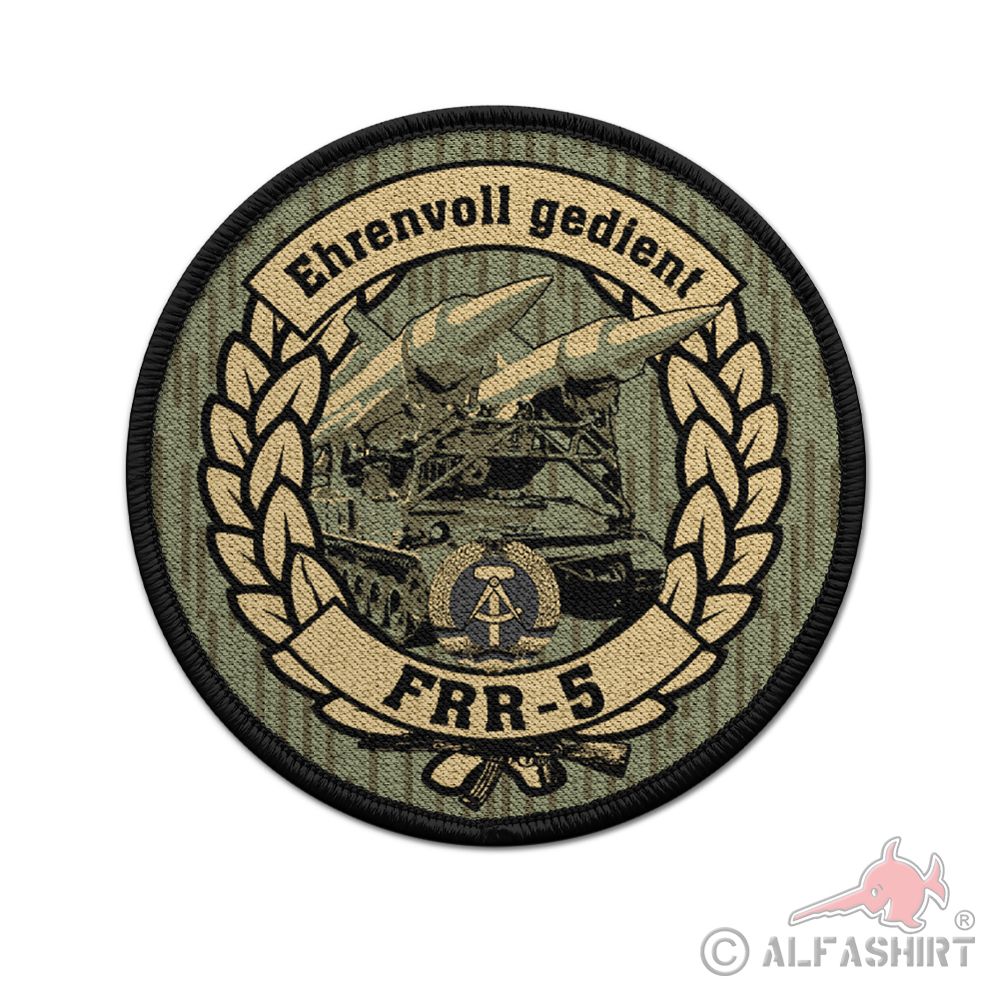 Patch Ehrenvoll Gedient NVA Fla Raketenregiment 5 ZRK Krug Volksarmee 9cm#43705