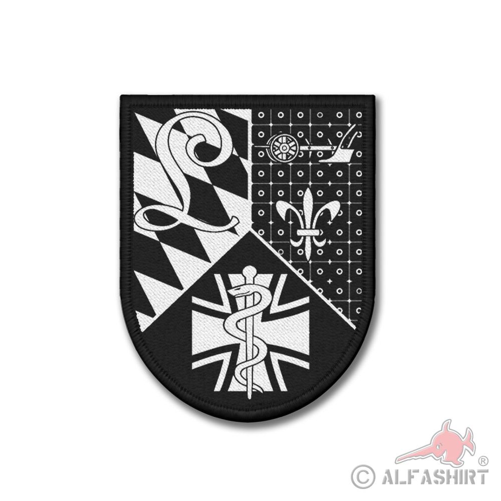 Patch Sanitätslehrregiment schwarz weiß Niederbayern SanLehrRg Bund 9x7cm #38233