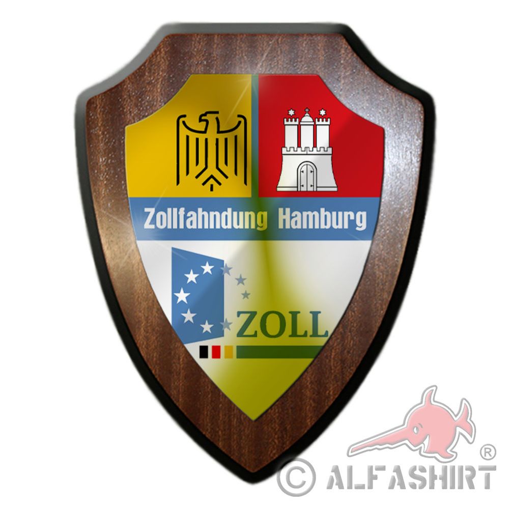 Wappenschild Zollfahndung Hamburg Zoll Beamten Dienstzeit Andenken #36408