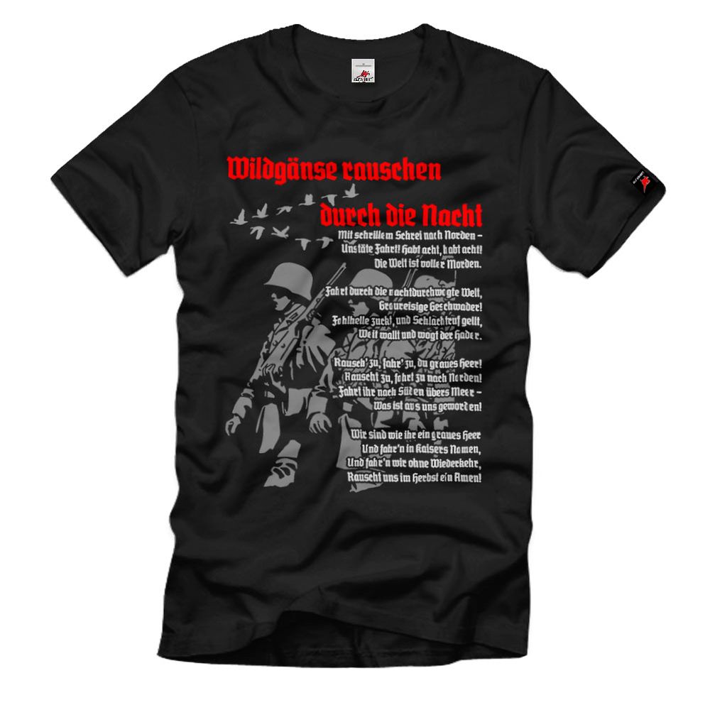 Wild geese rush through the night song text soldier T-Shirt #38136