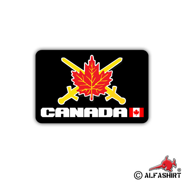 Sticker Canadian Army Military Badge Maple Leaf 7x5cm A1731