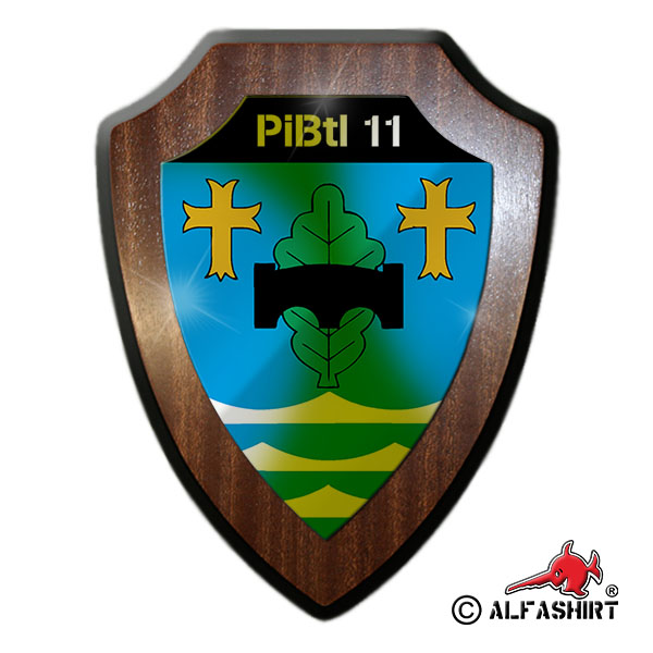 Heraldic shield / Wall sign - PiBtl 11 Pioneer Battalion BW Niedersachsen # 15780