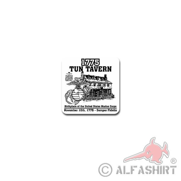 TUN TAVERN 1775  Aufkleber Kneipe Pennsylvania United States Corps 7x7c#A4151