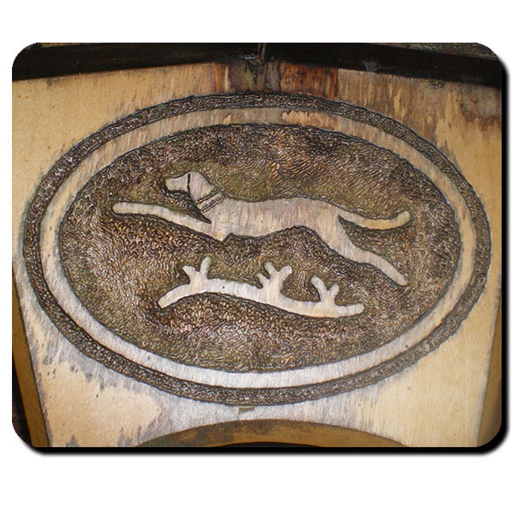 Greyhound Division 116 WW2 WWII Badge Emblem Wood - Mouse Pad PC # 12952