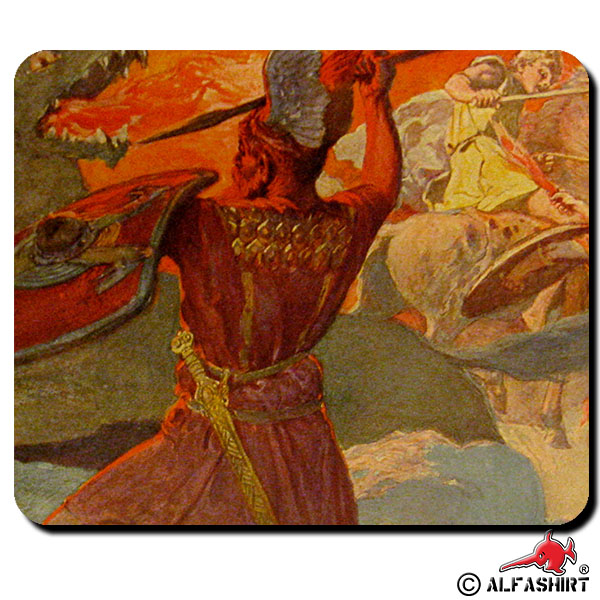 Odin Fenriswolf Freyr Surt Emil Doepler 1905 Ragnarök Untergang Mauspad #16115