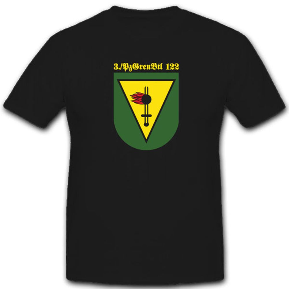 3 PzGrenBtl 122 Panzergrenadierbataillon Wappen Bundeswehr - T Shirt #4136