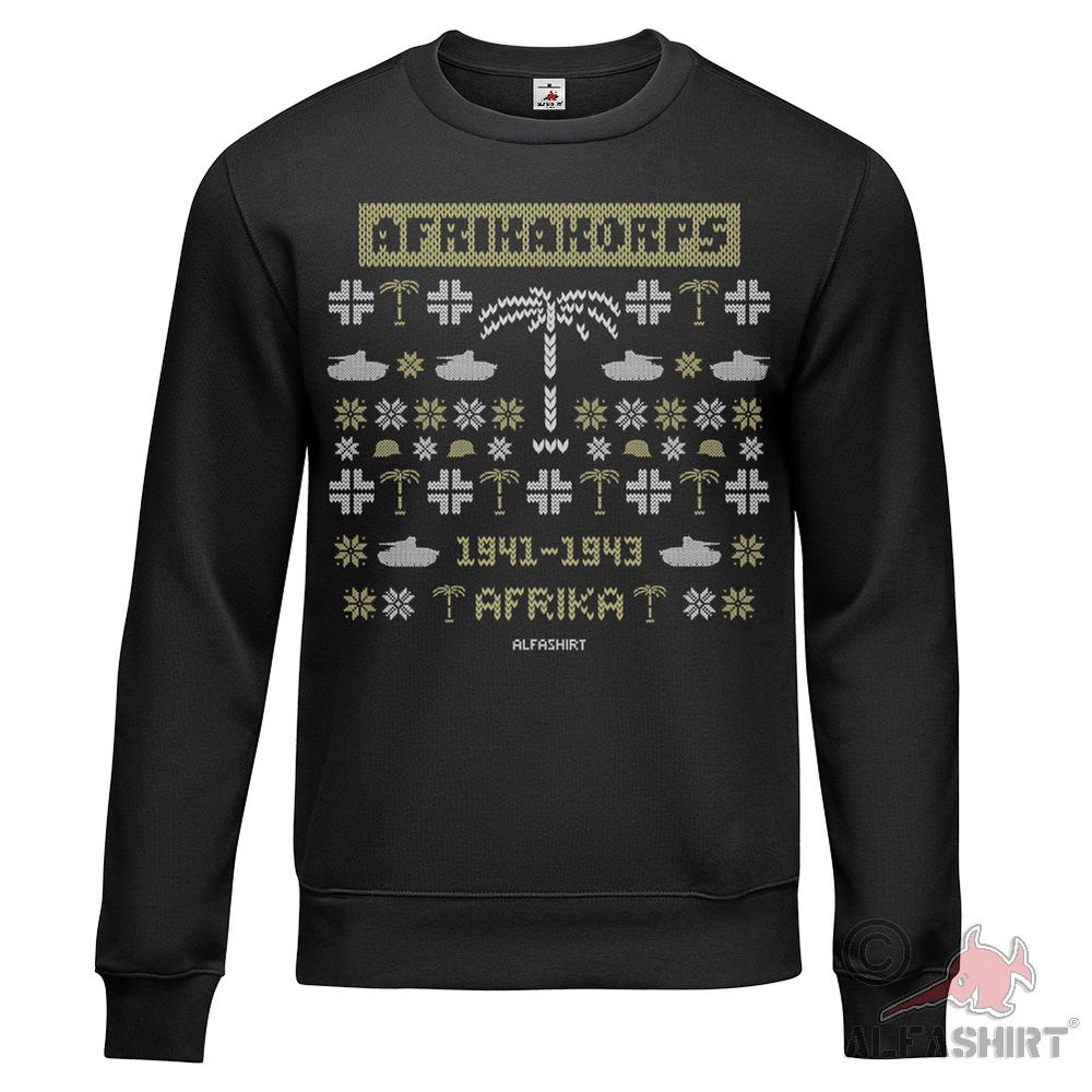 Sweater X-Mas Afrikakorps Africa Rommel WW2 Tank Christmas WH Sweater #45553