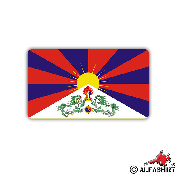 Aufkleber/Sticker Tibet Fahne Flagge Himalaya Buddhismus Dalai Lama 7x4cm A1733