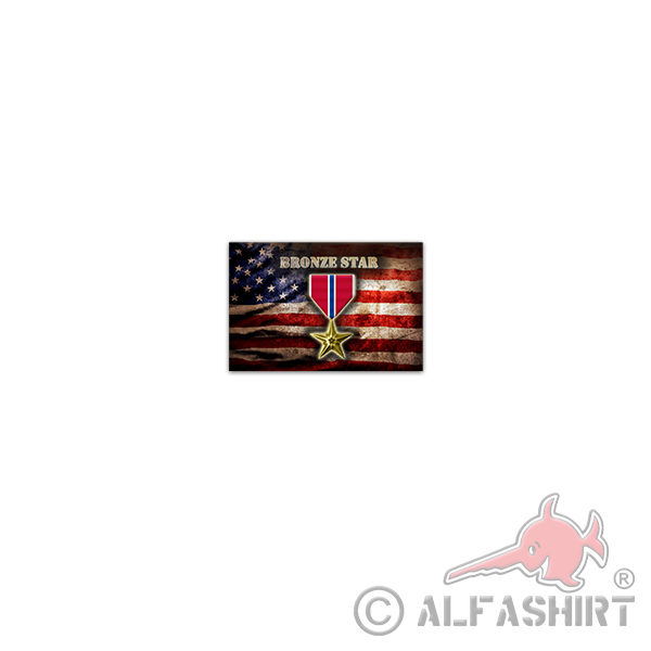 Sticker Bronze Star Medal US forces combat mission 11x7cm A3545