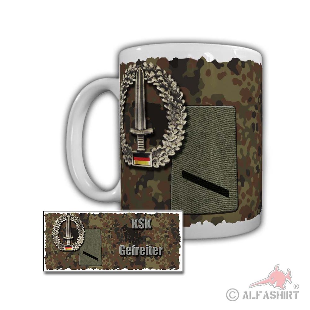 Tasse KSK Gefreiter Aufklärung Rettung Bundeswehr Dienstgrad Gefr OR 2 #29731
