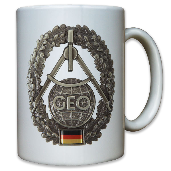 GEO Trupp Bundeswehr Topographie Barett Abzeichen Wappen Emblem - Tasse #9565