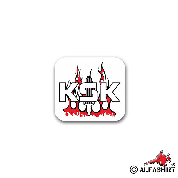 Aufkleber/Sticker KSK Flammen Kommando Spezialkräfte Heer Calw 8x7cm A2382